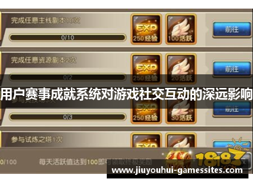 用户赛事成就系统对游戏社交互动的深远影响